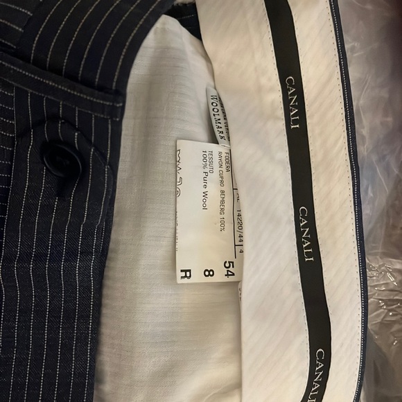 Canali suit Blue and White Pin Stripes 2 piece double vents single breasted - Picture 11 of 11